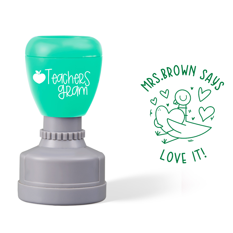 Personalized Name Pigeon Love It Teacher Stamp
