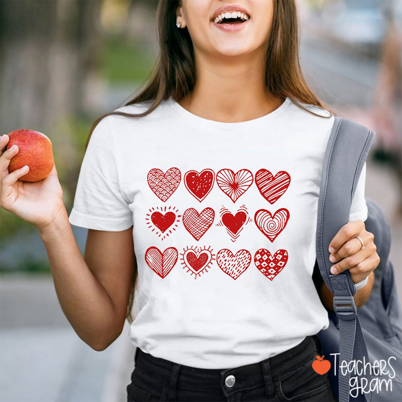 Love Design Stick Figure Teacher T-Shirt