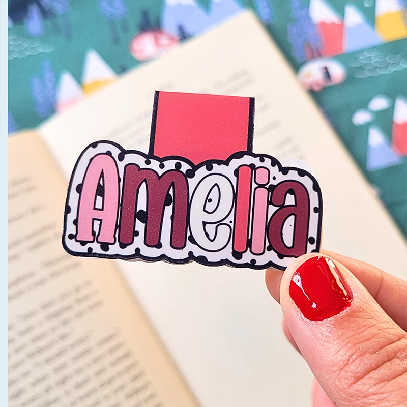 Personalized Name Dot Printed Teacher Magnetic Bookmark