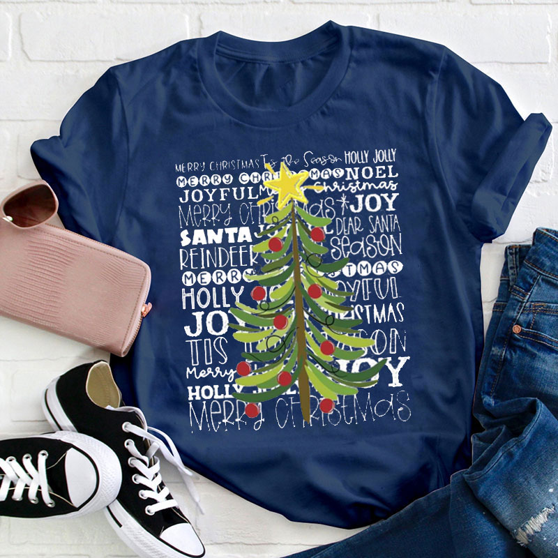 Jolly Season Christmas Teacher T-Shirt