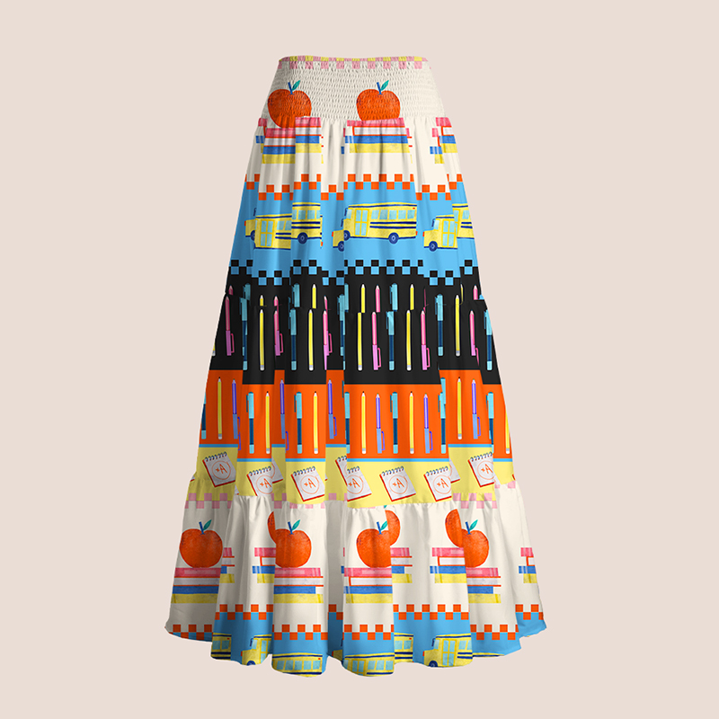 Stationery And School Life Teacher Tiered Skirt