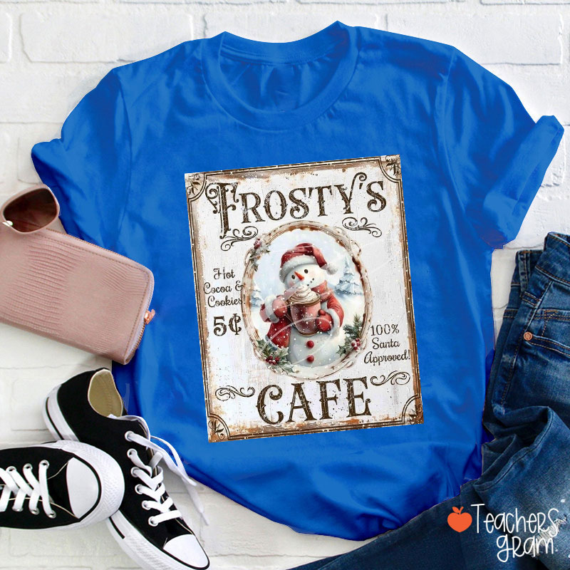 Frosty's Cafe In Winter Teacher T-Shirt