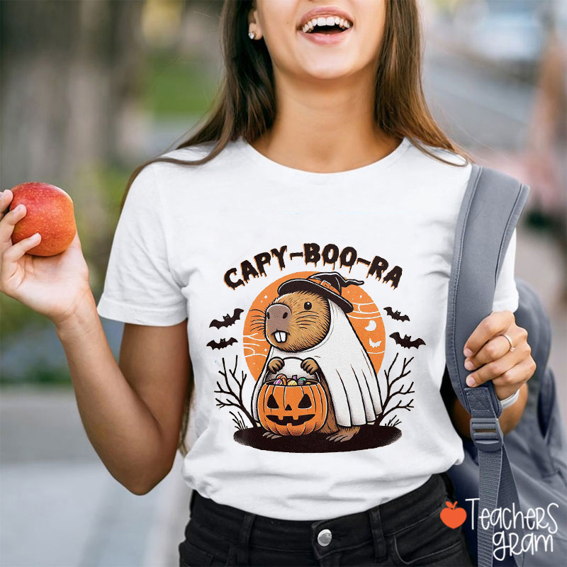 Capy Boo Ra Halloween Teacher T-Shirt