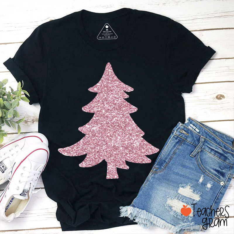 Glitter Christmas Tree Teacher T-Shirt
