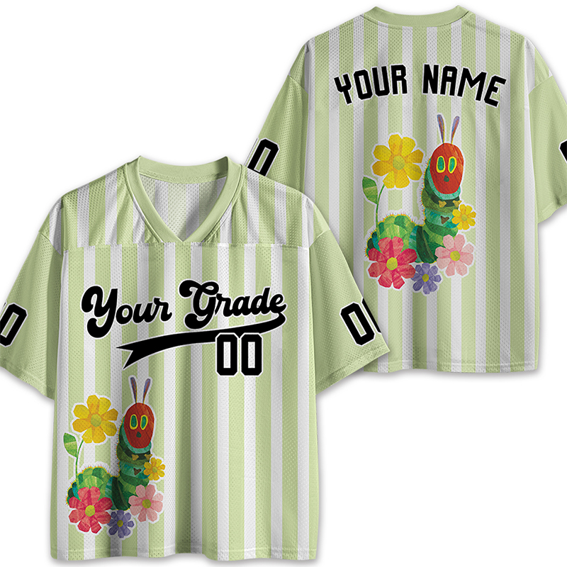 Personalized Name And Number Flower Caterpillar Teacher Mesh Jersey