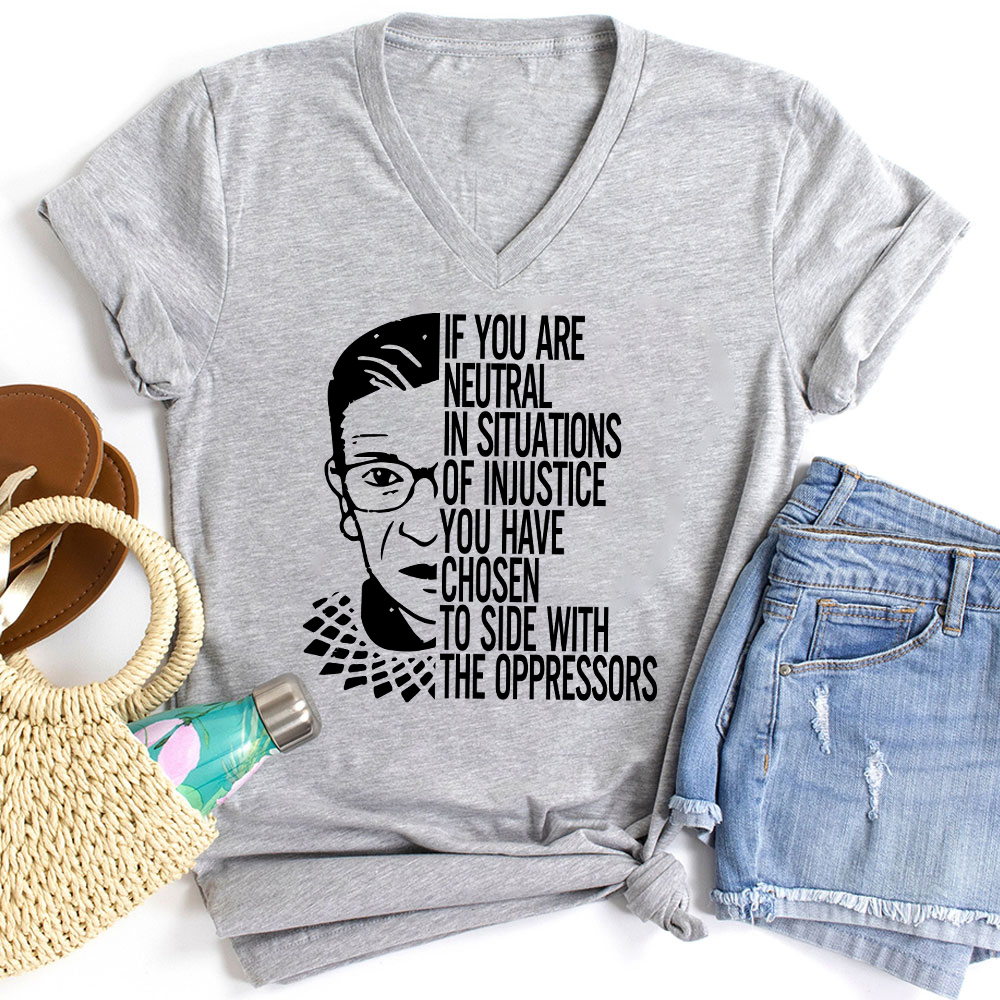 If You Are Neutral Teacher Female V-Neck T-Shirt