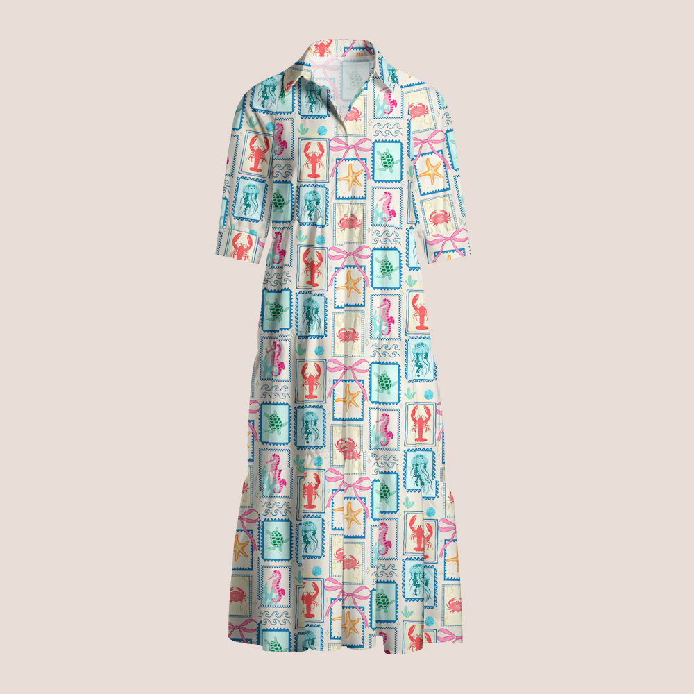 Beachside Summer Vibes Teacher Shirtdress