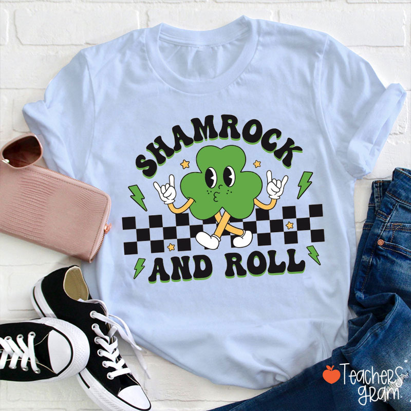 Shamrock And Roll Teacher T-Shirt