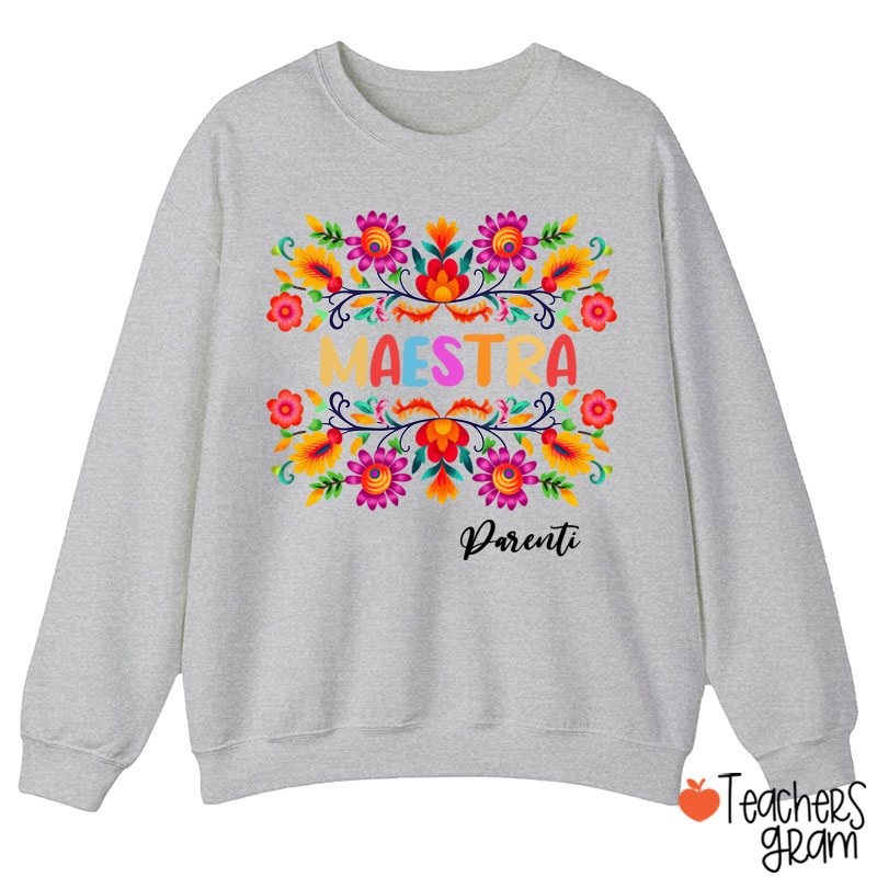 Personalized Name Maestra Teacher Sweatshirt