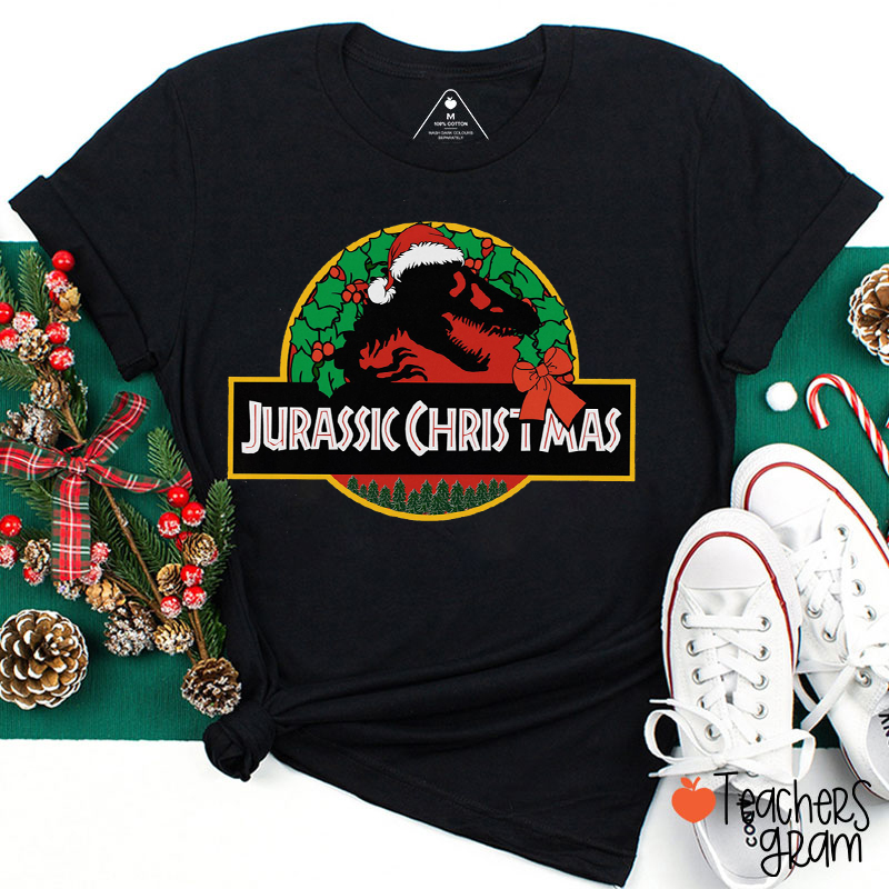 Jurassic Christmas Teacher T-Shirt