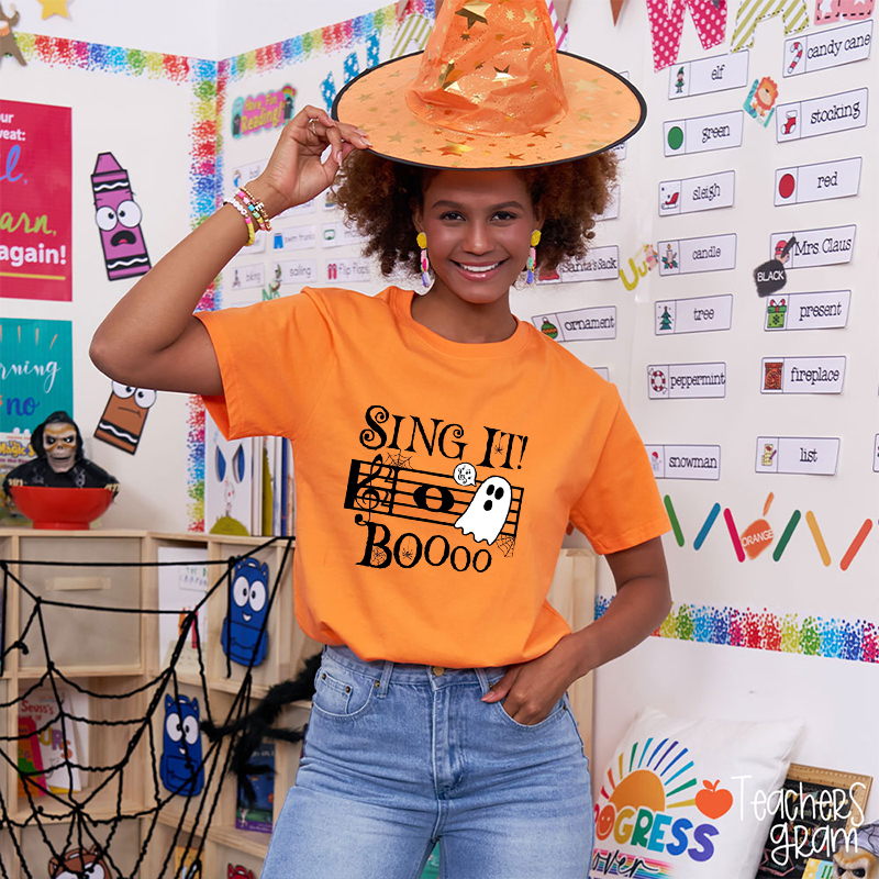 Sing It Boo Teacher T-Shirt