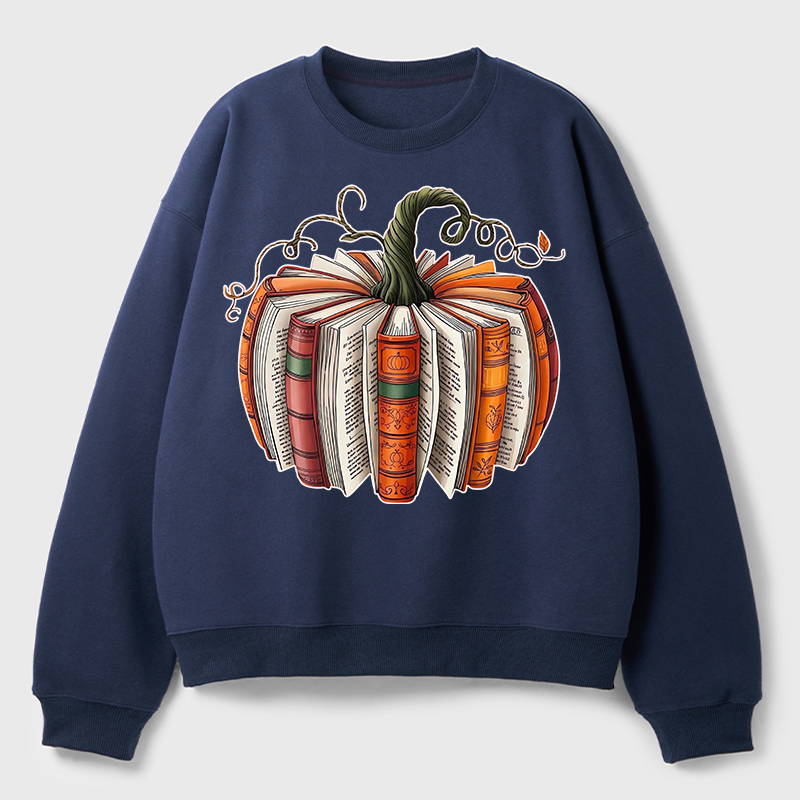 Pumpkin Book Teacher Fleece Sweatshirt