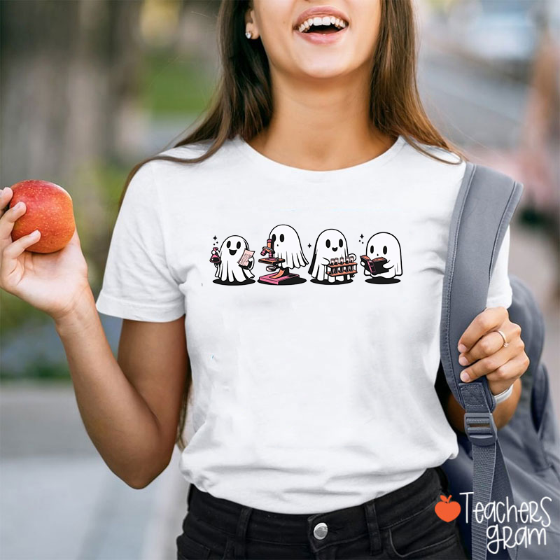Four Little Ghosts Science Teacher T-Shirt