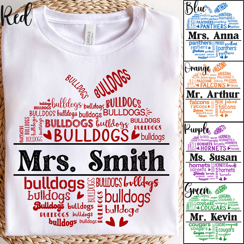 Personalized Name And Mascot Team Teacher T-Shirt