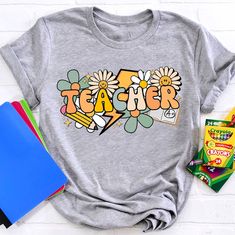 Personalized Grade All Kinds Of Flowers Teacher T-Shirt