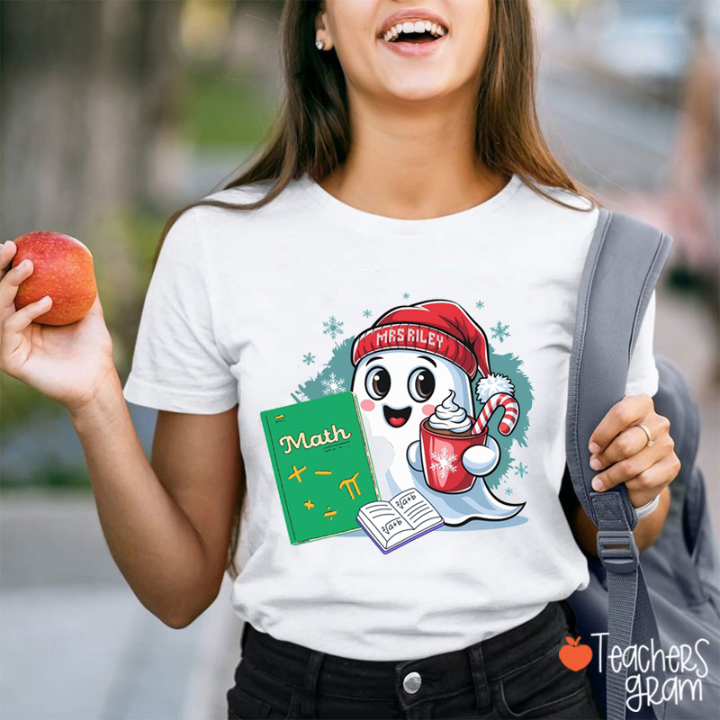 Coffee Ghost Christmas Math Teacher T-Shirt