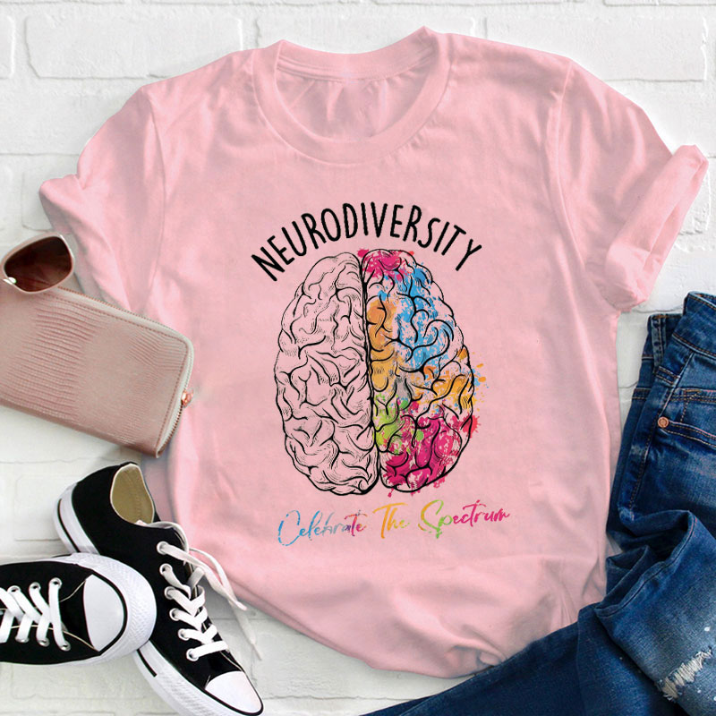 Neurodiversity Celebrate The Spectrual Teacher T-Shirt