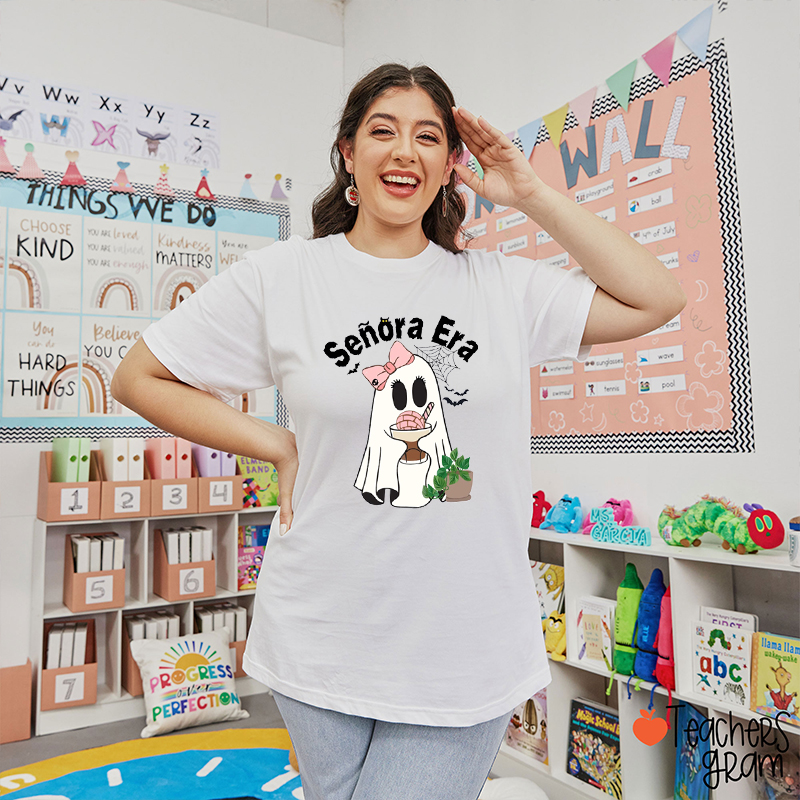 Personalized Name Cute Ghost Teacher T-Shirt