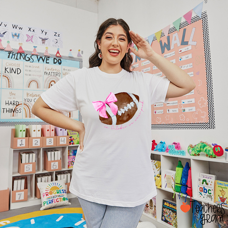 Personalized Sport In October We Wear Pink Teacher T-Shirt