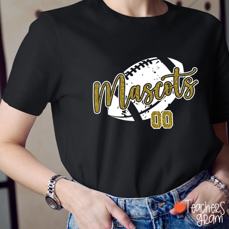 Personalized Mascot Glitter Sport Teacher T‑Shirt