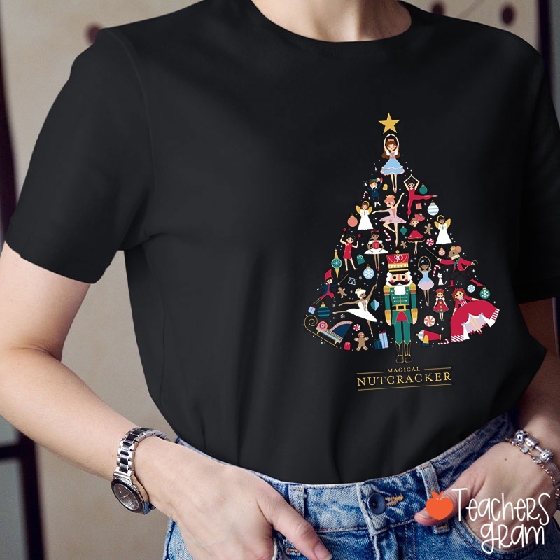 Magical Nutcracker Christmas Tree Teacher T-Shirt