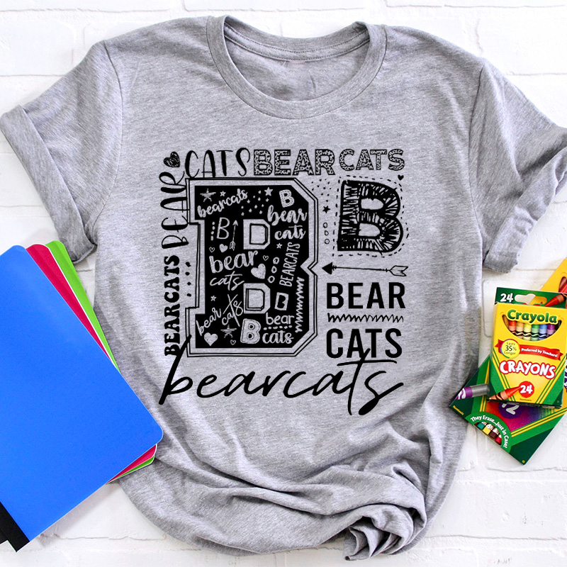 Personalized Team Mascot Typography Teacher T-Shirt