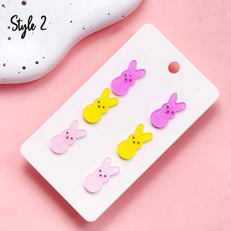 Dopamine Bunny Combination Teacher Acrylic Earrings