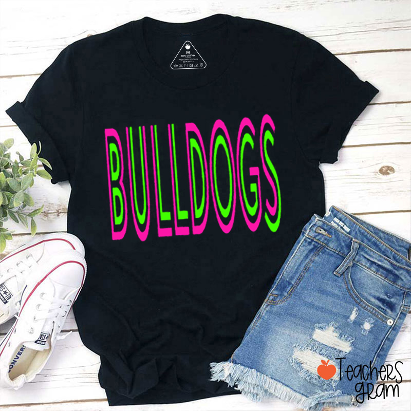 Personalized Mascot Double Contrasting Colors Letter Design Teacher T-Shirt