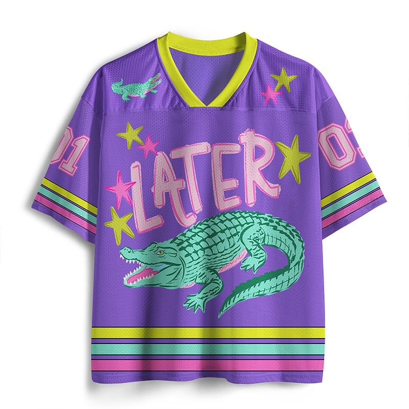 Later Gator After While Crocodile Teacher Mesh Jersey