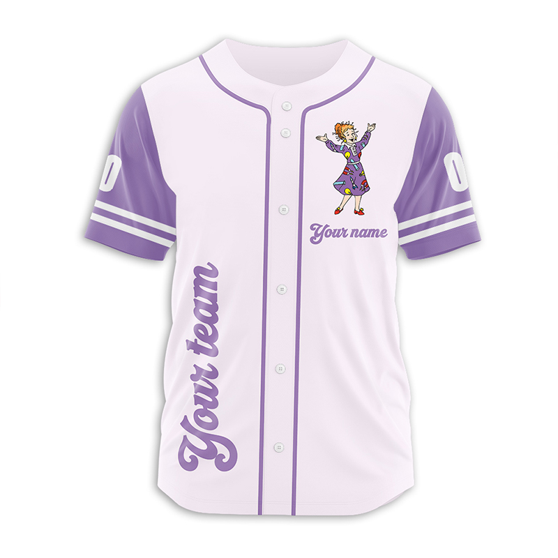 Personalized Name And Number Cartoon Character Teacher Baseball Jersey