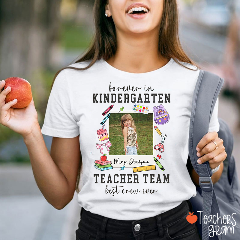 Personalized Name And Grade With Photo Best Team Ever Teacher T-Shirt