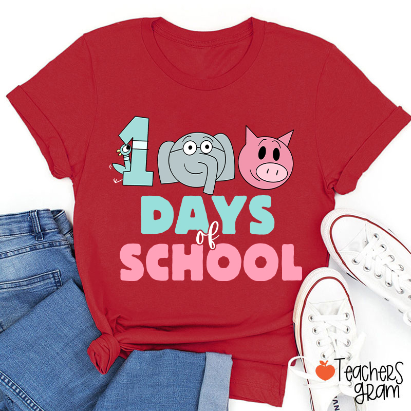 100 Days Of School Children's Books Teacher T-Shirt