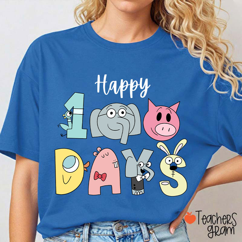 Happy 100 Days Children's Books Teacher T-Shirt