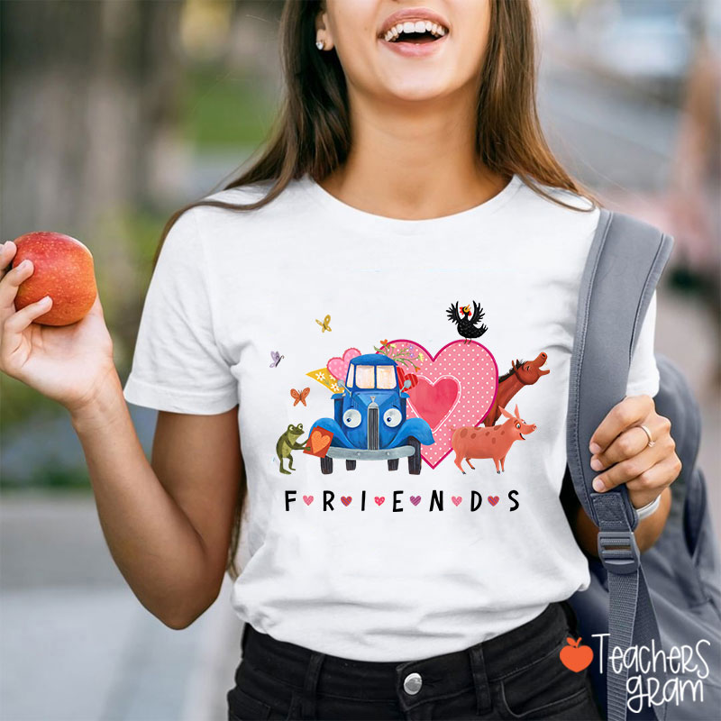 Friends Happy Valentine's Day Teacher T-Shirt
