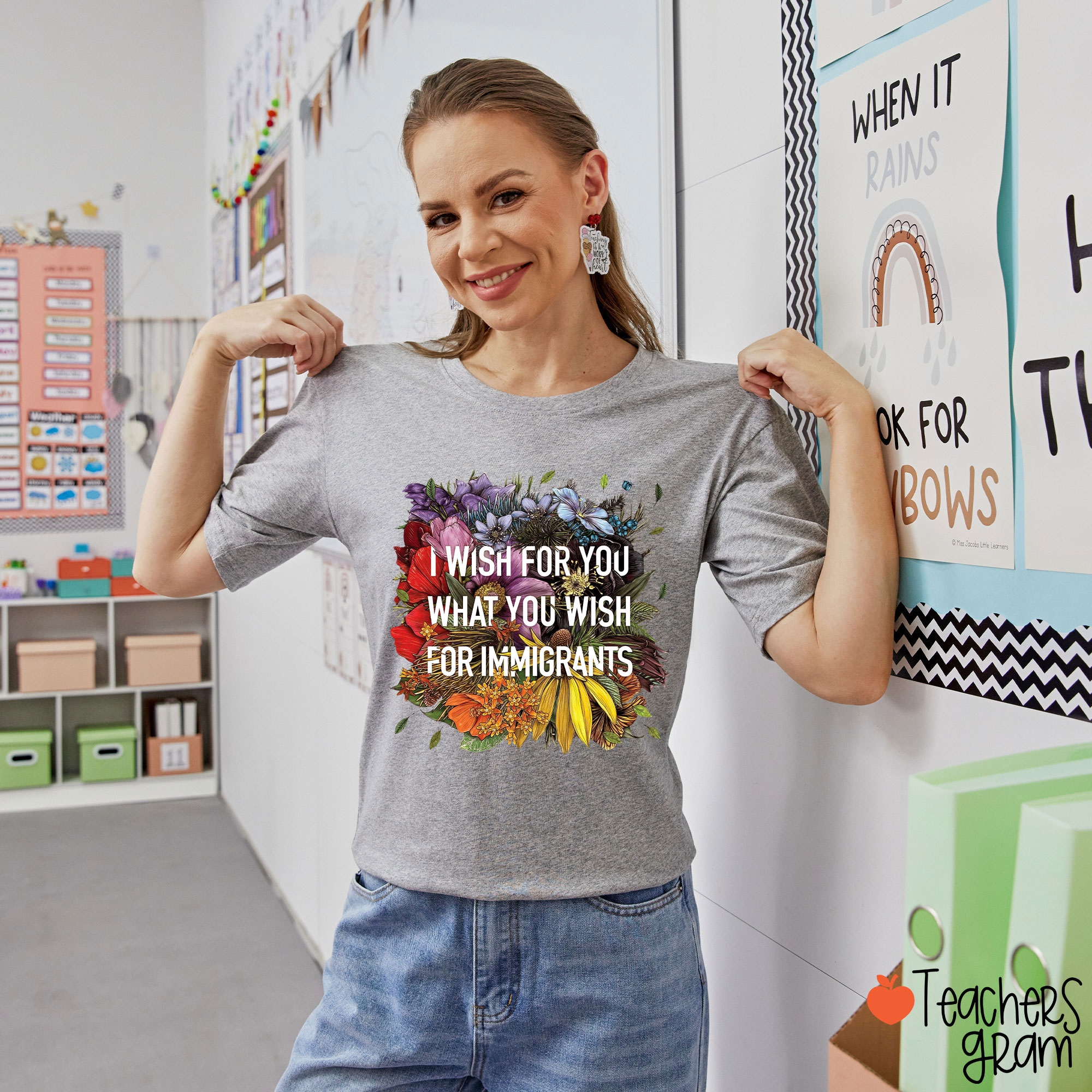 I Wish For You What You Wish For Immigrants Teacher T-Shirt