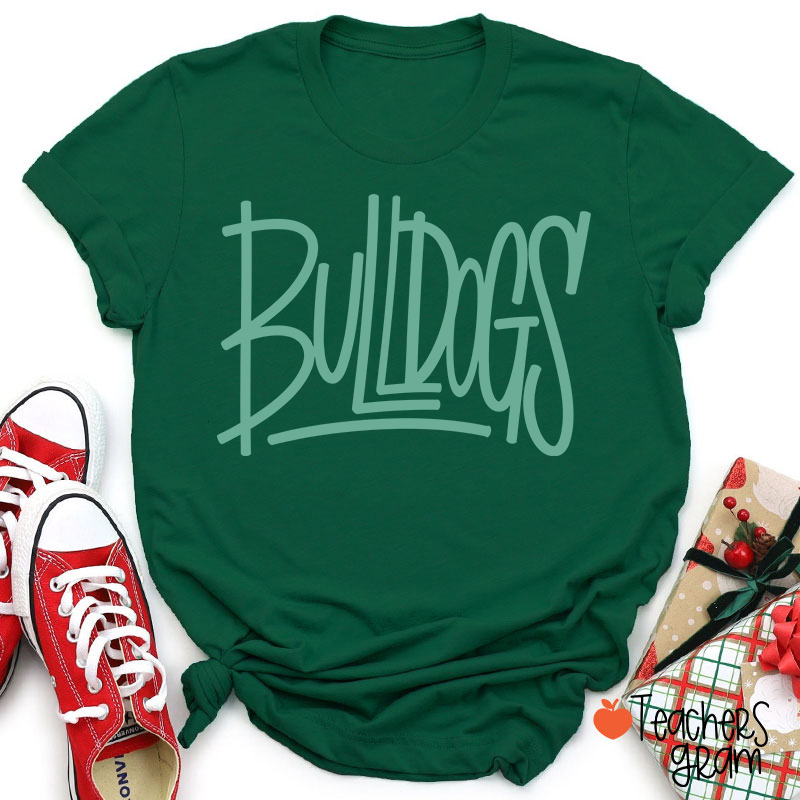 Personalized Mascot Simple Script Teacher T-Shirt