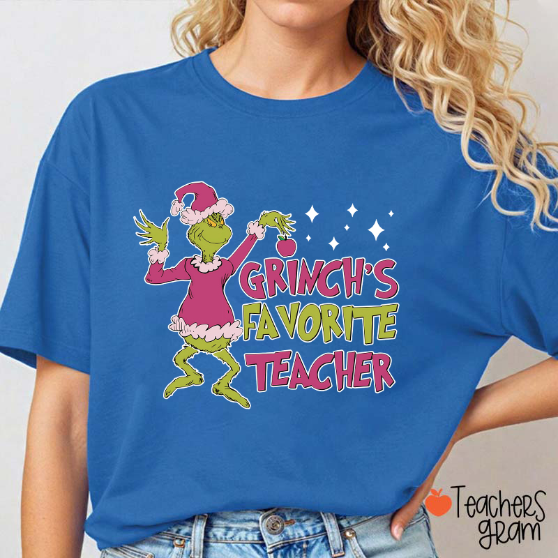 Personalized Name Green Guy Favorite Teacher T-Shirt