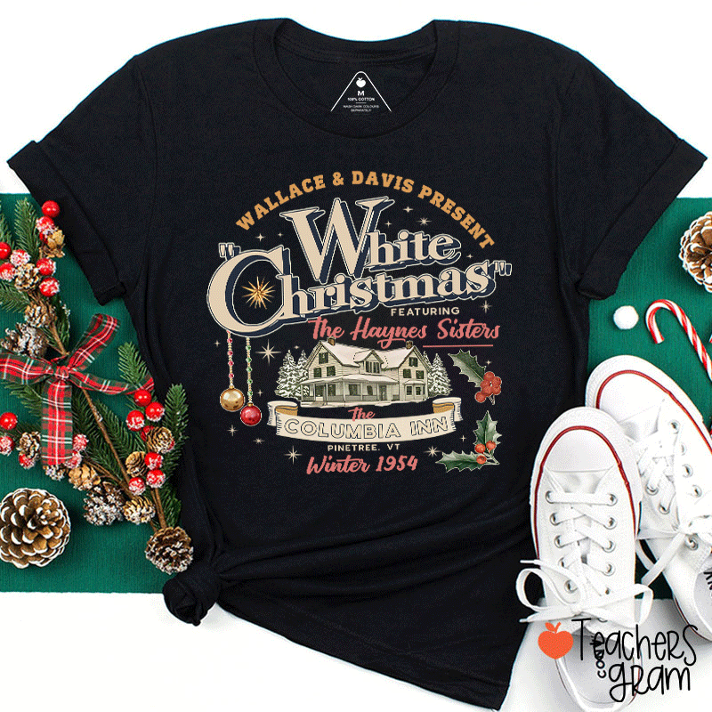 White Christmas Teacher T-Shirt