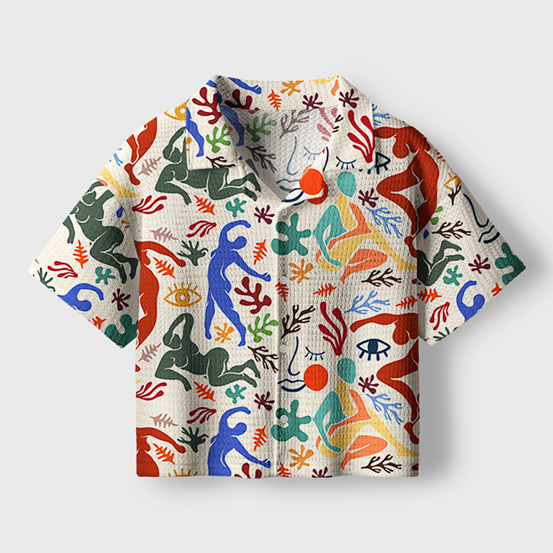 Dance Art Teacher Crochet Crop Camp Shirt