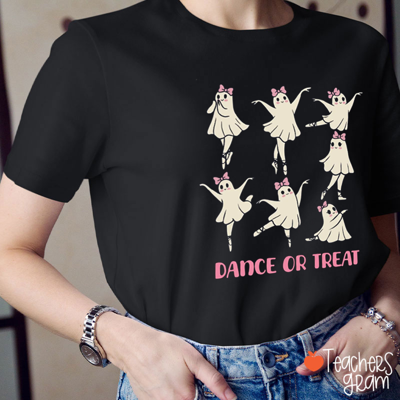 Dance Or Treat Dancing Ghost Teacher T-Shirt