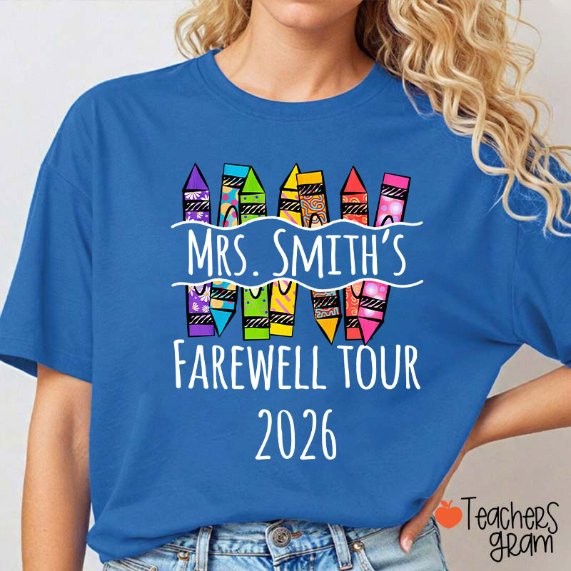 Personalized Farewell Tour Officially Retirement Teacher T-Shirt