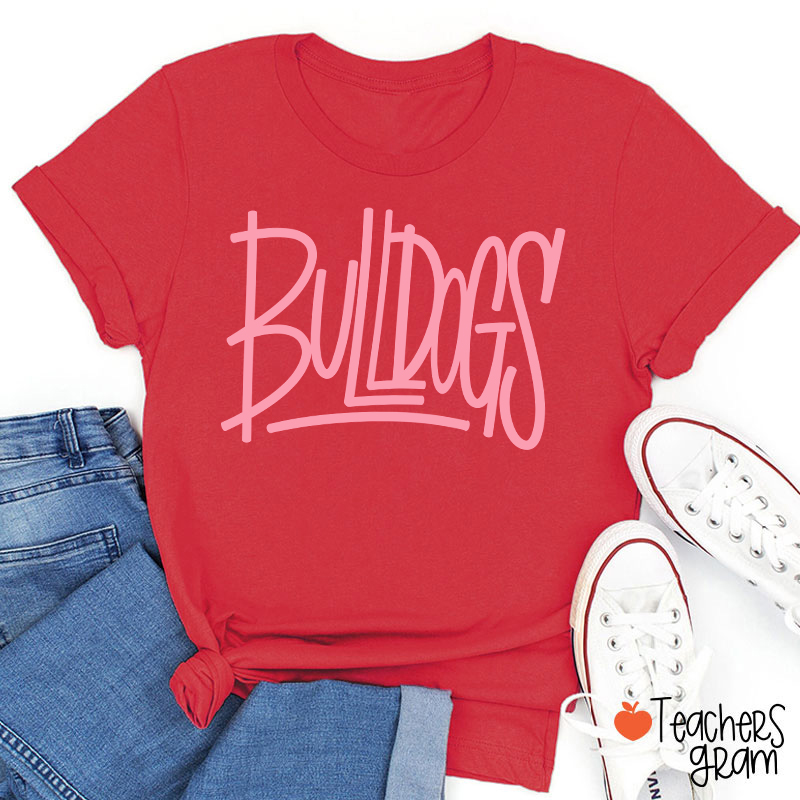 Personalized Mascot Simple Script Teacher T-Shirt