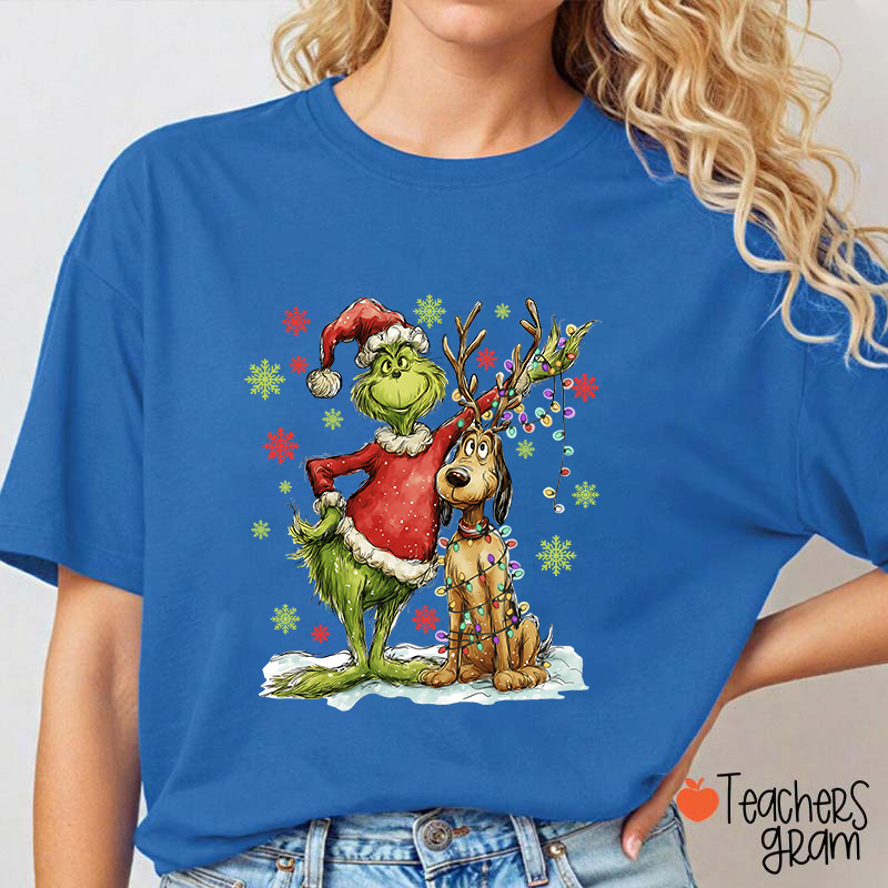 Green Guy And Dog Teacher T-Shirt