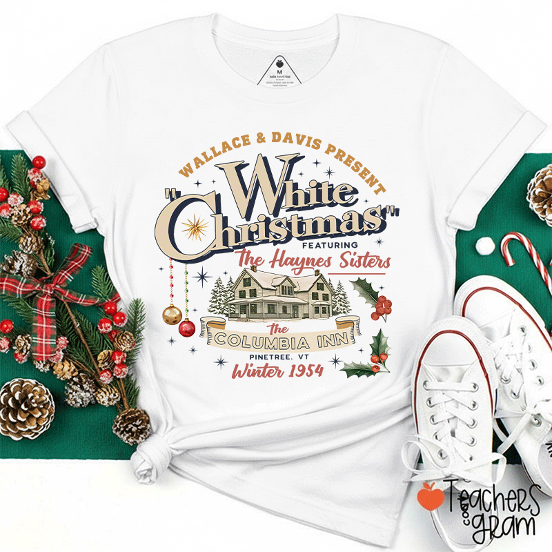 White Christmas Teacher T-Shirt