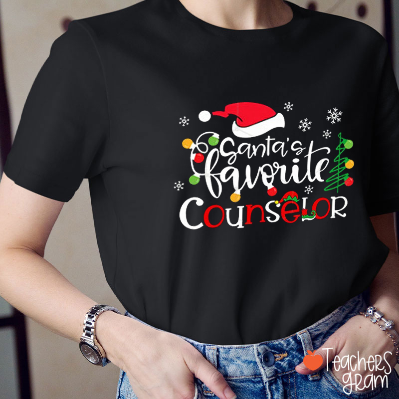 Personalized Job Title Santa's Favorite Teacher T-Shirt