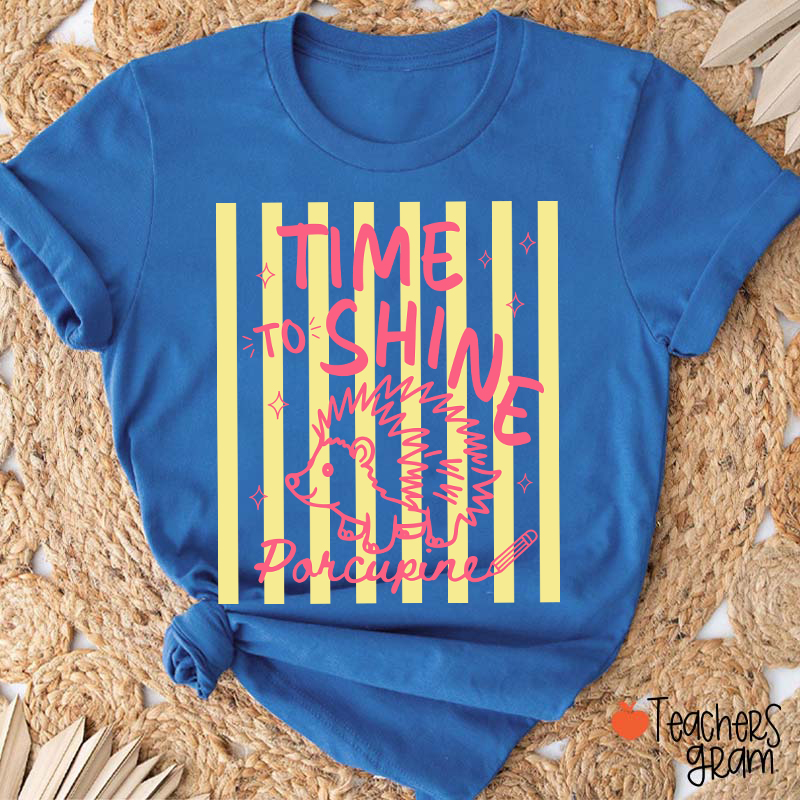 Personalized Missed Your Smile Crocodile Pink Stripe Teacher T-Shirt