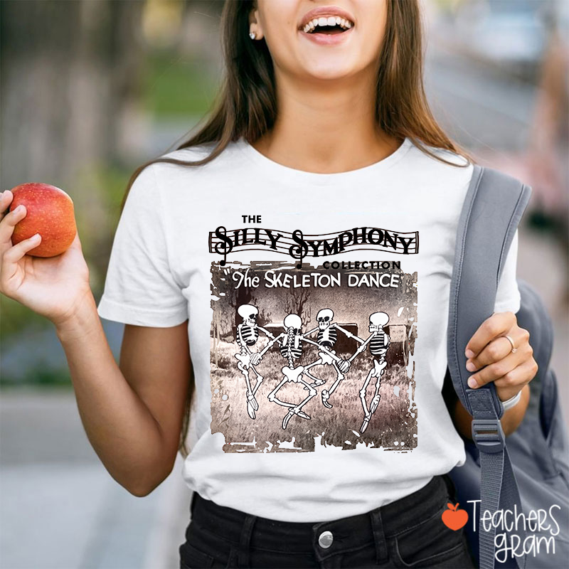The Silly Symphony The Skeleton Dance Halloween Teacher T‑Shirt