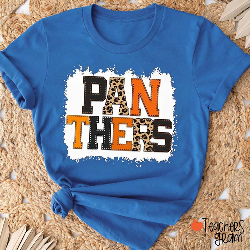 Personalized Mascot Leopard Leather Printing Teacher T-Shirt