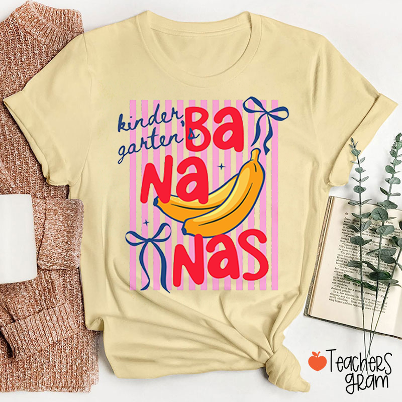 Personalized Grade Cute Banana Bow Graphic Teacher T-Shirt