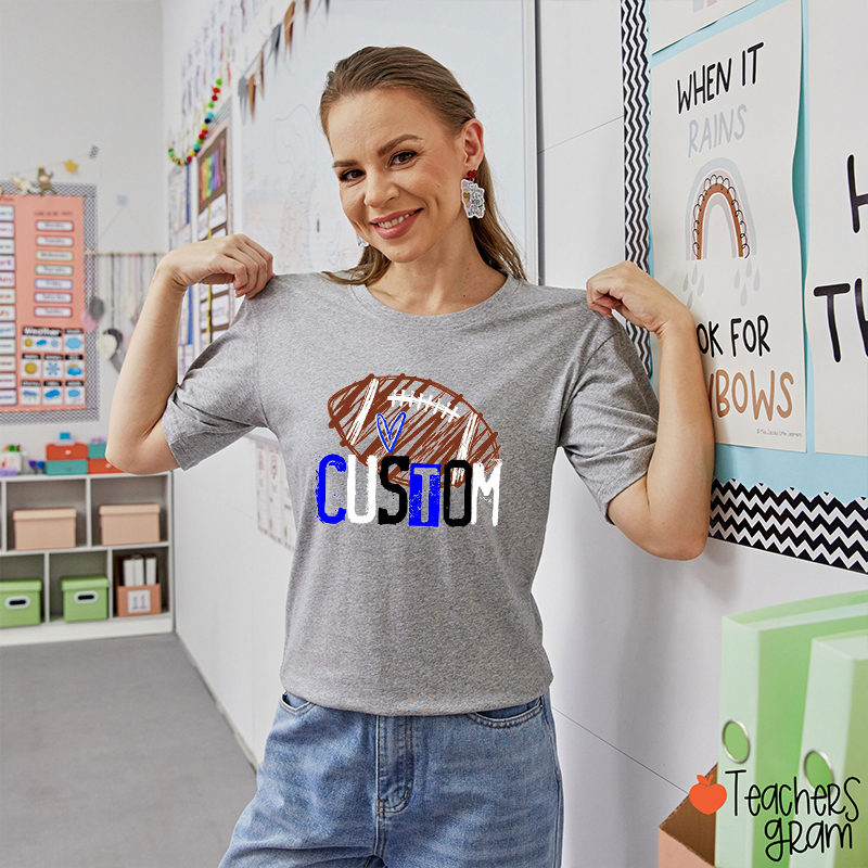 Personalized Mascot Hand-painted Ball School Spirit Teacher T-Shirt